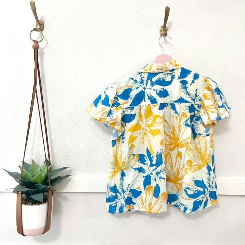 NWOT Elizabeth James The Label Val Top Sea Flower Size XS - Picture 6 of 6